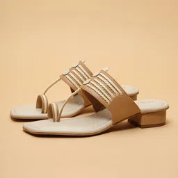 ERIDANI Embellished Ethnic Block Sandals-image-51
