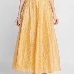 Globus Beige Floral Printed Skirt-image-94