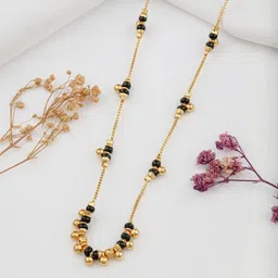 TKRB SALES Gold Plated Artificial Stones Studded And Beaded Mangalsutra image 1