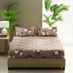 Bianca Home of Ora Cedar Cotton Floral 135 TC Bedsheet with 2 Pillow Covers image 1