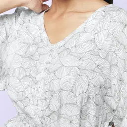 YU by Pantaloons Off-White Printed A-Line Dress image 5