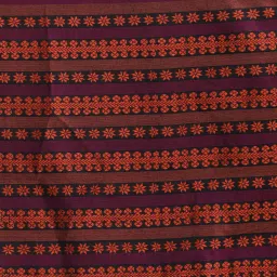 BEATITUDE Navy & Orange Cotton Embroidered Saree With Unstitched Blouse image 5