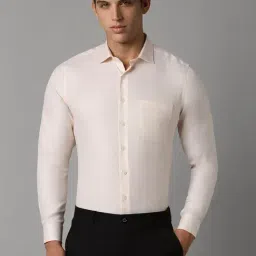 Louis Philippe Beige Cotton Slim Fit Texture Shirt-picture-39