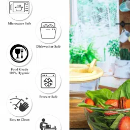 Goodhomes Transparent Glass Small Bowl with Lid - Set of 2 image 5