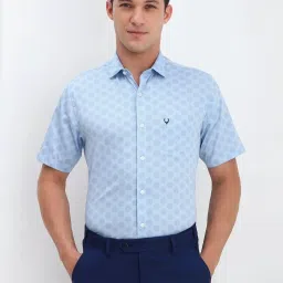 Allen Solly Blue Cotton Slim Fit Printed Shirt image 1