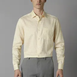 Louis Philippe Yellow Cotton Regular Fit Printed Shirt image 1