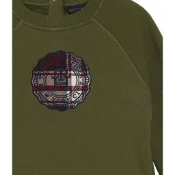 Tommy Hilfiger Kids Green Embroidered Full Sleeves Sweatshirt image 5