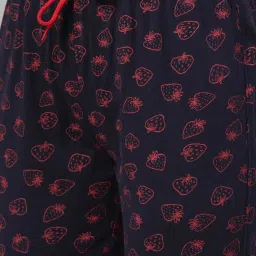 Kryptic Black & Navy Elasticated Waist Band Relaxed Fit Printed Cotton Capris - Pack of 2 image 5