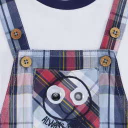Pantaloons Baby Multicolor Cotton Chequered Dungaree Set image 5