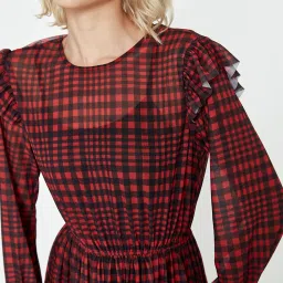 Cover Story Red & Black Check Skater Dress image 5