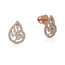 Malabar Gold and Diamonds BIS Hallmark 18k Rose Gold Diamond Stud Earrings-picture-3