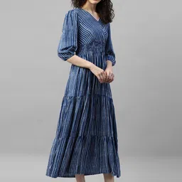 Jash Creation Floral Print Crepe Fit & Flare Maxi Dress image 2