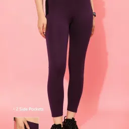 Clovia Dark Purple Tights image 1