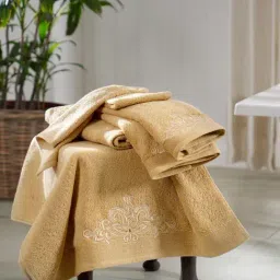 Maspar Gold Cotton Embroidery Bath, Hand & Face Towel - Set of 6-picture-47