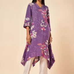Marigold Lane Purple Printed A Line Kurta image 1