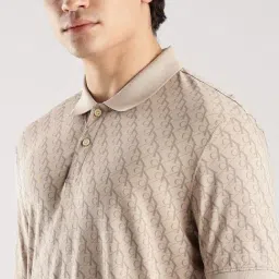 Calvin Klein Jeans Beige Logo Regular Fit T-Shirt image 4