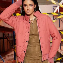 Campus Sutra Pink Regular Fit Jacket image 1