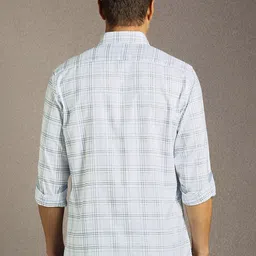 Louis Philippe Sport Slim Fit Checked Spread Collar Long Sleeves Cotton Shirt image 3