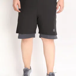 Chkokko Black Darkgrey Regular Fit Shorts image 1