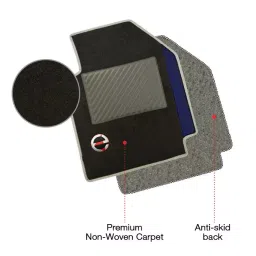Elegant Duo Black And Blue Carpet Car Mat Compatible With Tata Safari 2021 6 Seater Auto image 2