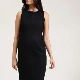 Fablestreet Black Cotton Relaxed Fit Casual Dress-image-52