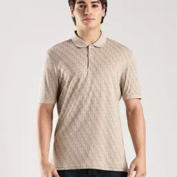 Calvin Klein Jeans Beige Logo Regular Fit T-Shirt image 5