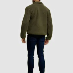 celio celio* Olive Regular Fit Self Design Jacket image 2