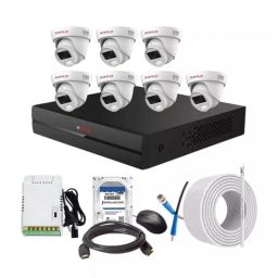 CP PLUS CCTV Combo Kit 2.4 MP Full Colour HD Audio Indoor & Outdoor with 8 Channel DVR, 7 Dome Camera, 8 Channel SMPS, 70 m Copper Cable, 500 GB HDD & Connectors-picture-1