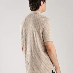 Calvin Klein Jeans Beige Logo Regular Fit T-Shirt image 3