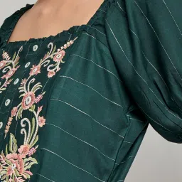 Global Desi Dark Green Full Length Jumpsuit image 5