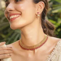 Rubans Gold-Tone Plated Pink Set for Women-image-75