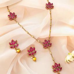Rubans Gold-Tone Plated Pink Set for Women-image-8