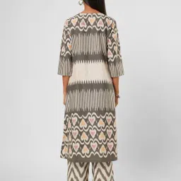 Rangmanch By Pantaloons Grey Cotton Regular Fit Printed Kurta image 2