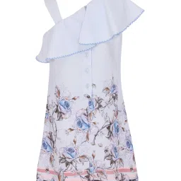 Cutecumber Kids Blue Floral Print Dress image 2
