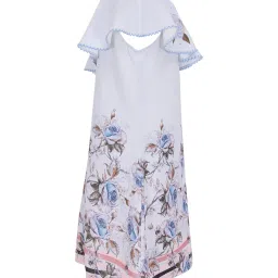 Cutecumber Kids Blue Floral Print Dress image 3
