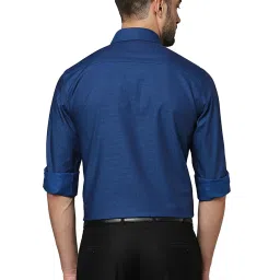 Park Avenue Dark Blue Regular Fit Printed Shirt image 2