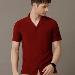 Identiti Maroon Slim Fit Shirt-picture-11