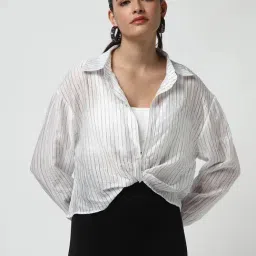 showoffff Showoff White Regular Fit Stripes Tops-picture-27