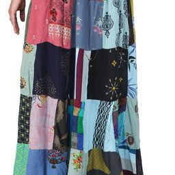 Exotic India Printed Long BohoPure Cotton Skirt-picture-8