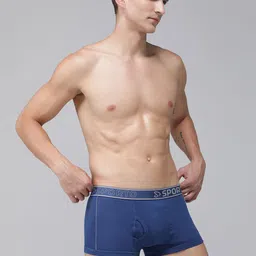 MACHO Pack Of 4 Super Combed Cotton Mid-Rise Short Trunks image 2