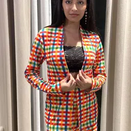 TANDUL Women Checked T-shirt with Shorts image 5