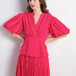 JC Collection Women Bishop Sleeve Maxi Dress image 3