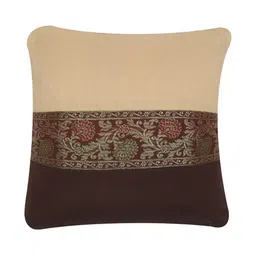 DECOWAT Coffee Brown & Beige 2 Pieces Printed Square Shape Cushion Covers - 12 x 12 In-picture-54
