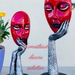 HOMESTEAD DECORE SOLUTION Set Of 2 Lady Face Showpieces image 5