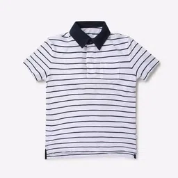 GAP Boys Striped Relaxed Fit Pure Cotton Polo Neck T-shirt-picture-39
