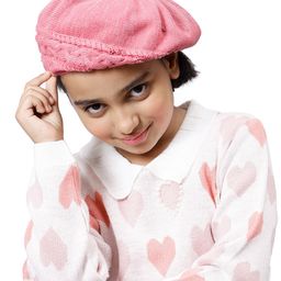 BHARATASYA Cotton Knitted Afghani Slouch Cap Pink - Pink-picture-19
