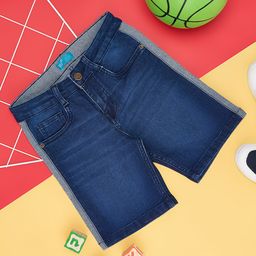 YU by Pantaloons  Side Tape Embellished Shorts - Dark Blue-picture-8