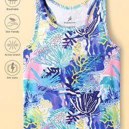 Pine Active Sleeveless T-Shirt with Abstract Print - Blue & Pink-picture-22