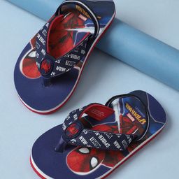Kidsville Marvel Featuring Spiderman Printed Flip Flops - Blue & Red-picture-37