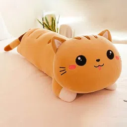 Tickles Cat Soft Stuffed Plush Bolster Toy for Kids Boys & Girls Birthday Gift (Size: Length 65 cm; Color: Brown)-picture-12